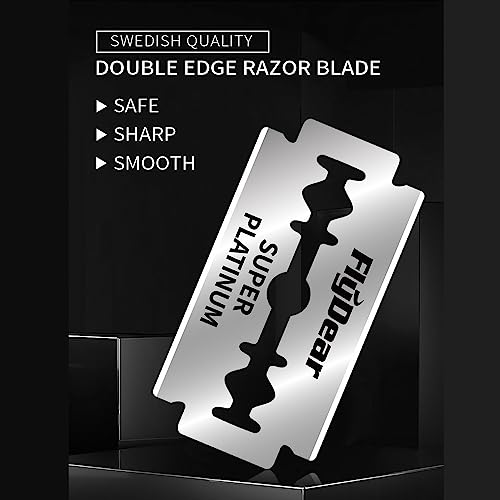 Image of 100 Count Double Edge Razor Blades - Men's Safety Razor Blades for Shaving - Platinum Stainless Steel Double Razor Shaving Blades for Men for a Smooth Clean Shave