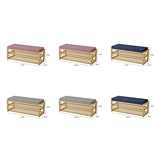 Banc de rangement pour chaussures de luxe ottoman en velours capitonné