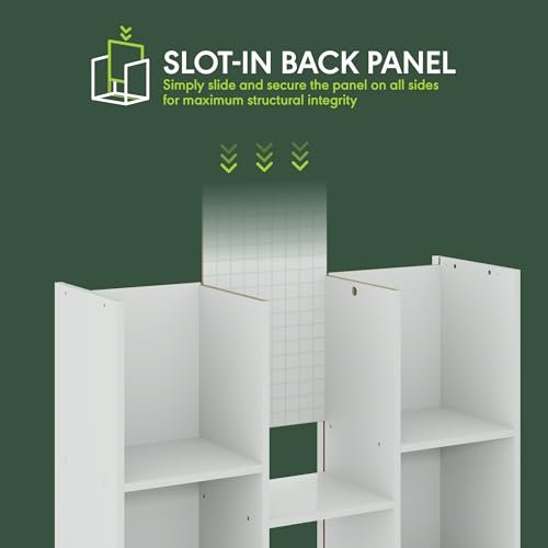 Furinno LUDER Book Shelf, 11-Cube Bookshelf, Reversible Cube Storage Bookcase, Open Storage Shelf, Closed Back 9.4 x 29.1 x 41.7, for Living Room, Bedroom, Home Office, White - image 6