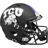 TCU Horned Frogs Matte Black Riddell Full Size Replica Speed Football Helmet