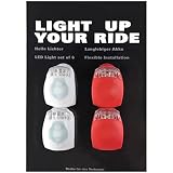 LED Licht 4er Set, Helles Licht, Kompakt und Wasserdicht, Langlebiger Akku, LED ist für den Außenbereich geeignet und kann auch als Kinderwagen Licht. (White + red)