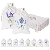 8 Stück Lavendelsäckchen Leer-Lavendelsäckchen zum Befüllen, Leinen Und Baumwolle Stoffsäckchen für Lavendel, Duftsäckchen zum Befüllen Nachfüllbare Beutel(4 Modelle, je 2, 10 * 15cm)