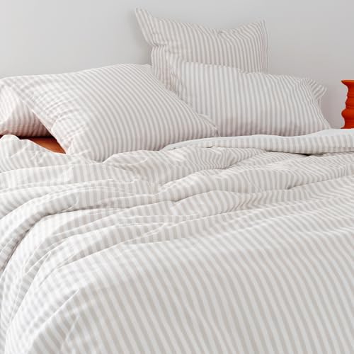 Housse de couette 155x220 beige Layering en textile de qualité supérieure - 4