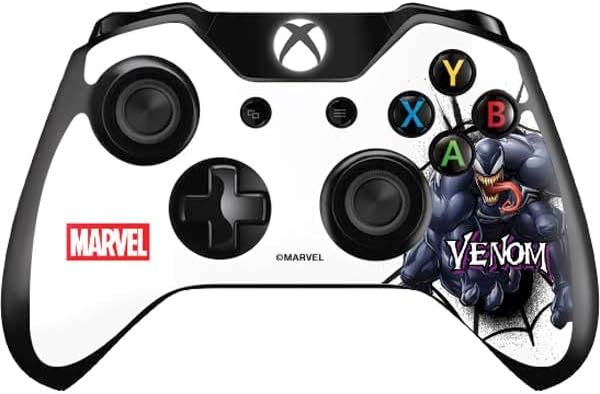 Skinit Decal Gaming Skin Compatible with Xbox One Controller - Officially Licensed Marvel Venom Symbiote Design