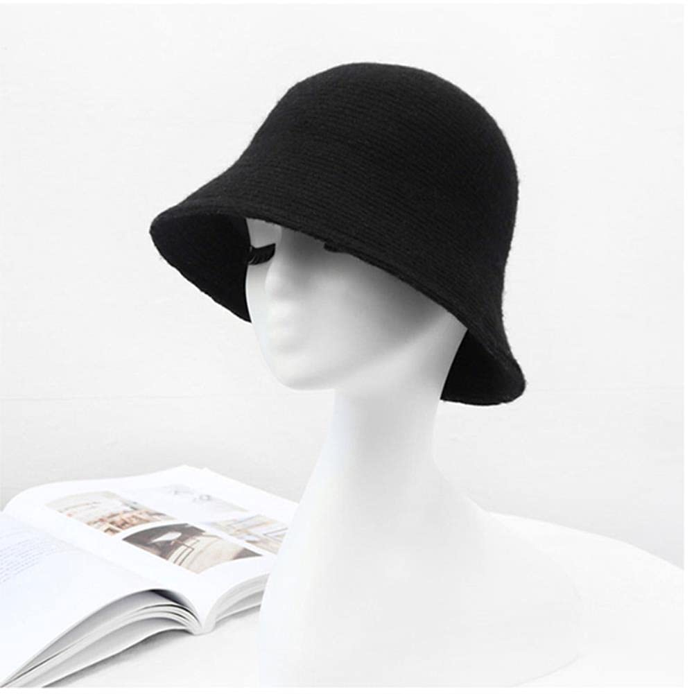 Cappello ， Cappello a Secchiello Panama Cappello a Secchiello da Donna Invernale Caldo Cappello da Ragazza in Feltro di Lana Cappello Hip-Hop in Pelliccia Autunno e Inverno (Color : BCoffee)