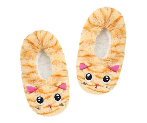 Panda Bros Slipper Socks With Non-Slip Grippers, Cute Fuzzy Warm Cat Animal House Slippers