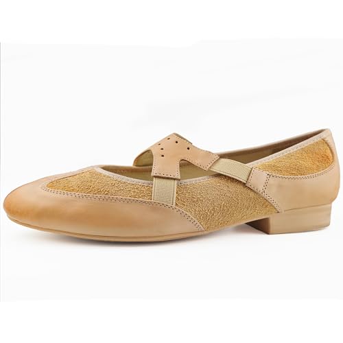 Women's Mary Jane Ballet Flats, Cross Strap Design, Soft Thin Sole & Low Heel, Breathable Microfiber, Easy Slip-On Wide Opening Comfortable Round-Toe Casual Shoes Ballerina Flat Women Shoes Dressy US Size 72