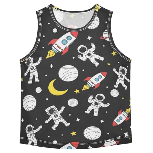 Boys' Tank Top Shirt Astronaut Rocket Planet Stars Pattern Sleeveless T-Shirts