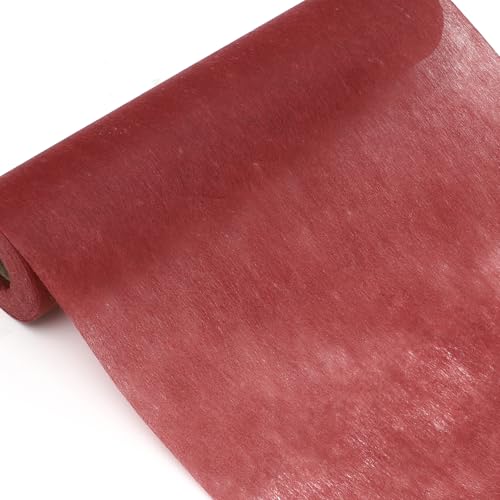 Gohytal Camino de mesa de fieltro rojo burdeos, 25 m x 30 cm, color rojo, camino de mesa decorativo para cumpleaños, camino de mesa, rollo de papel para bodas, comuniones, bautizos, Navidad y