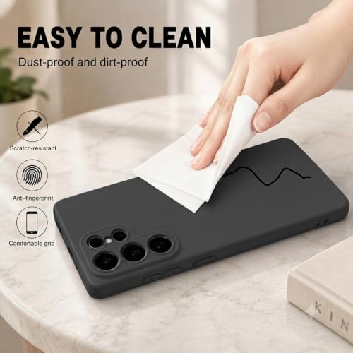 Image of Back Cover for Samsung Galaxy S25 Ultra 5G | Full Camera Protection | Premium Liquid Silicon Case | Flexible Bumper Case for Samsung Galaxy S25 Ultra 5G (Black)
