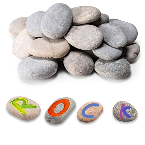 LANIAKEA 20 Pcs River Rocks for Painting, 3-5 Inch River Rocks Caft Rocks for Arts Multi-Color Painting Rocks for Kids Project, Crafts and Home Decoration