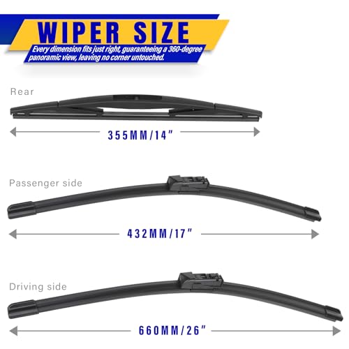 3 wipers Replacement for 2019-2023 2024 Subaru Forester, Windshield Wiper Blades Original Equipment Replacement - 26