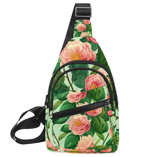 Sac à dos à bandoulière rose camélia taille unique avec sangle réglable