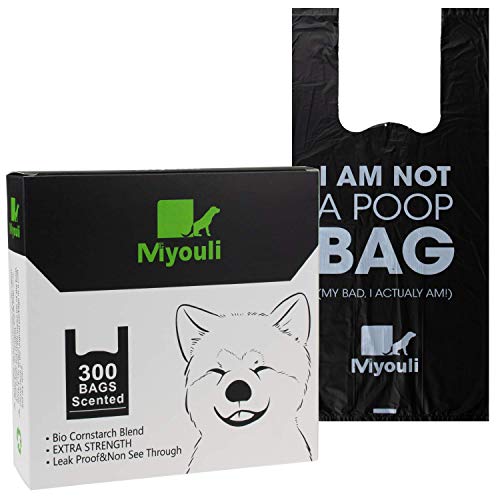 Miyouli 300 Counts Extra Thick Biodegradable Dog Poo Bags with Handles