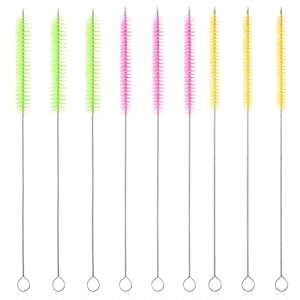 Juego de 9 cepillos limpiadores de pajitas reutilizables, flexibles, de colores largos, limpiadores de pipas extralargos, cepillos de limpieza para vasos, vasos, botellas y tubos (3 tamaños)