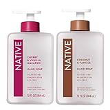 Native Hand Soap Set, Cherry & Vanilla Macaron and Coconut & Vanilla, Sulfate-Free, 13 Fl Oz, 2-Pack
