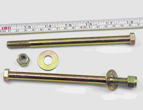 Image of 3 /8 inch x 6 inch Hex Head Bolt by Color Galvanization with Ny lon Lock nut and Large Size Washer Assortment Kit,Alloy Steel,Grade 5.(8pcs Pack),by Metalsuberg.