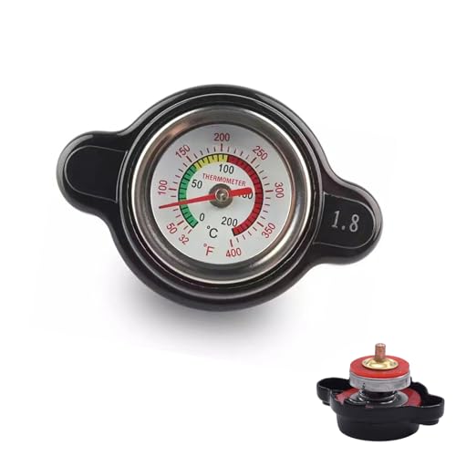 Sinytuto Pack-1 High-pressure Radiator Cap with Thermometer, 1.8 Bar Vehicle