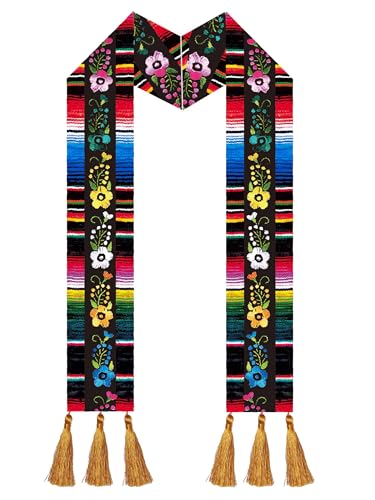 DENCTORAM Mexican Graduation Sash Stole Fiesta Graduation Costume Accessory Festival Celebration Outfit Ceremonial Wear