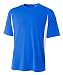 A4 Men's Cooling Performance Color Block Short Sleeve Tee, Royal/White, Large
