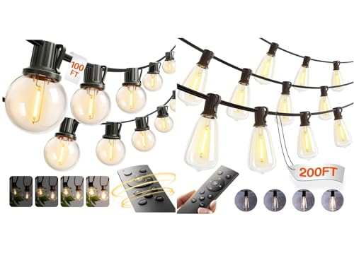 addlon 100FT G40 Outdoor String Lights con control remoto