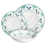 Set completo da 18 pezzi: include 6 piatti piani da 27 cm, 6 piatti fondi da 20 cm e 6 piatti dessert da 19 cm, perfetti per servire colazioni, pranzi e cene per tutta la famiglia.