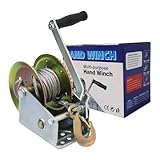 1200lbs Manual Hand Winch, Heavy-Duty Cable Pulling Winch, Portable Hand-Operated Towing Winch with Steel Rope for Easy Load Lifting and Transporting