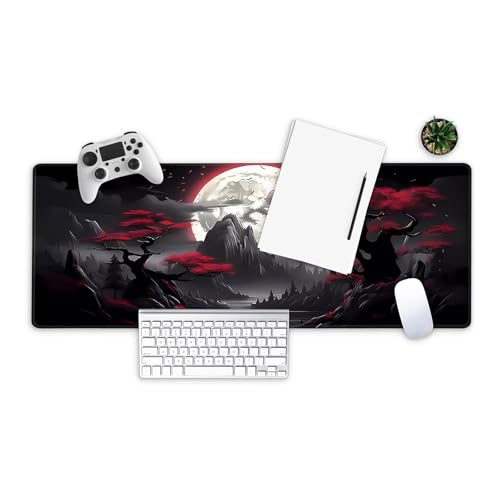 Grand tapis de bureau à bords cousus idéal pour stabiliser clavier et souris