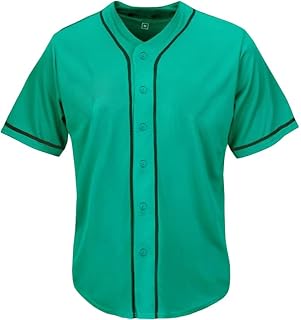 Camiseta de béisbol en Blanco, Camiseta Lisa de Manga Corta, Uniforme Deportivo para Hombres y Mujeres (Blanco, Negro, Rojo, Azul, S-3XL), Jersey de Rayas Negras y Verdes, L