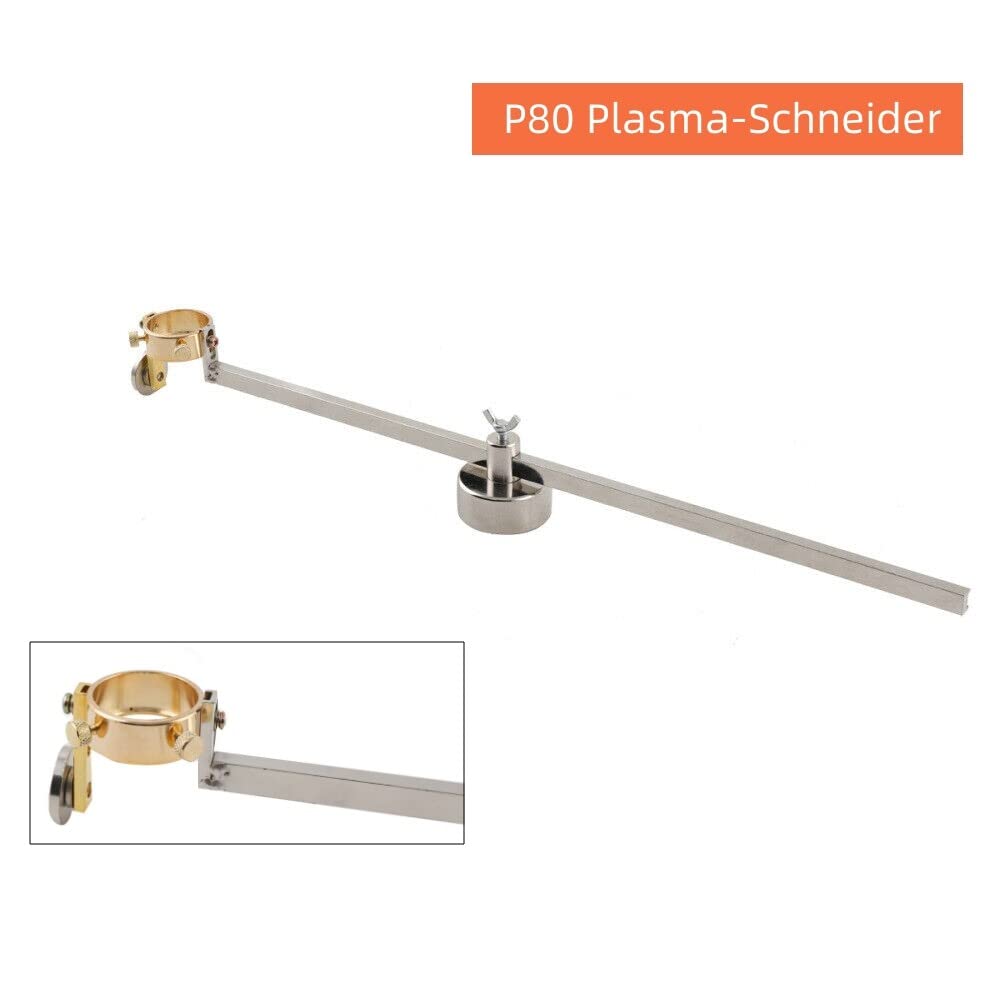 Plasmaschneider Kreisführung Schneiden, Kreisschneider für P80 Plasmabrenner, Schneidbrenner Circinus Befestigung Rollenführung Rad inkl. Führungswagen & Magnet, Max Schneidkreisradius 50cm