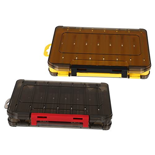 HONMEET 2Pcs Portable Fishing Gear Storage Box Multi Grid Fishing Tackle Organizer for and Hooks Durable Fishing Lure Case for Easy Access and Organization