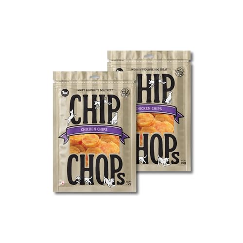 Image of Chip Chops Chicken Chips Dog Treat, Easily Digestible, Healthy Dog Treat, Perfect for Snacks, Suitable for All Dog Breeds, Each 70gm (Pack of 2)