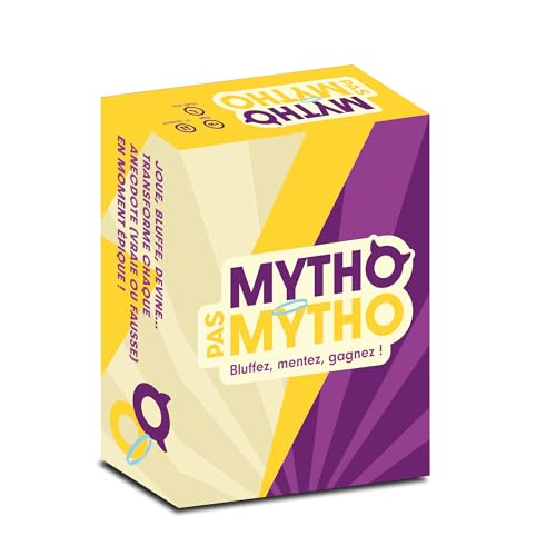 Mytho Pas Mytho - Jeu de Societe Adulte - Jeu d'ambiance et de Bluff Entre Amis ou Entre collègues - 2 à 8 Joueurs - Jeu de Cartes dès 16 Ans