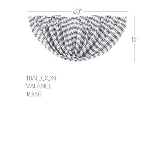 VHC-Brands-Sawyer-Mill-Ticking-Stripe-Balloon-Valance-Black-15×61 VHC Brands Sawyer Mill Ticking Stripe Balloon Valance Black 15×61