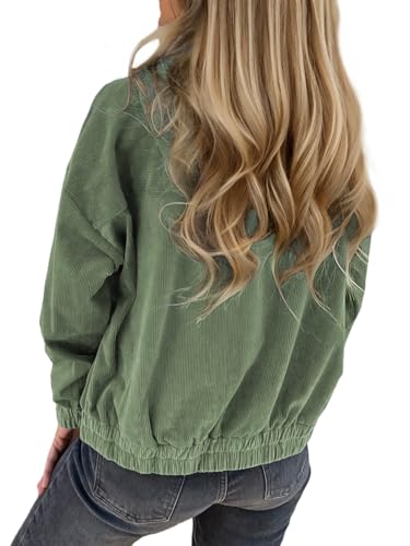 YUTILA Cord Jack Damen frühling Herbst Übergangsjacke