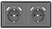 Produktbild Doppelsteckdose mit USB Schuko Unterputz Steckdose System 55 Schutzkontakt-Steckdose Passt in Standard 2-fach Unterputzdose Steckdose Grau Wandsteckdose für Smartphone MP3 Aufladung