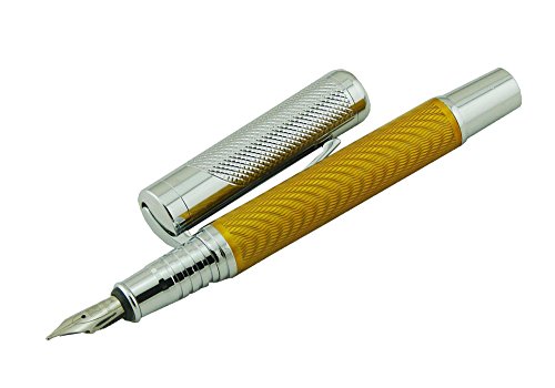 Fuliwen Carbon Fiber Medium Nib Fountain Pen, Luxury Writing Pens (Orange) #TOP26