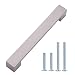 Produktbild AmazonBasics - Steggriff, Möbelgriff, kurz, modern, 19,2 cm Länge (16 cm Lochmitte zu Lochmitte), Satinierter Nickel, 10er-Pack