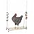 Vehomy Chicken Swing and Perch - Wood Ladder Stand Toy for Hens - Handmade Coop Swing Toys for Chicks, Roosters
