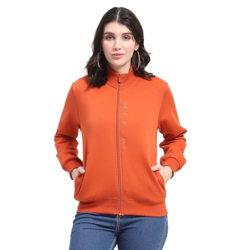 Image of Madame Placement Printed Zipped T Neck Sweatshirt for Women