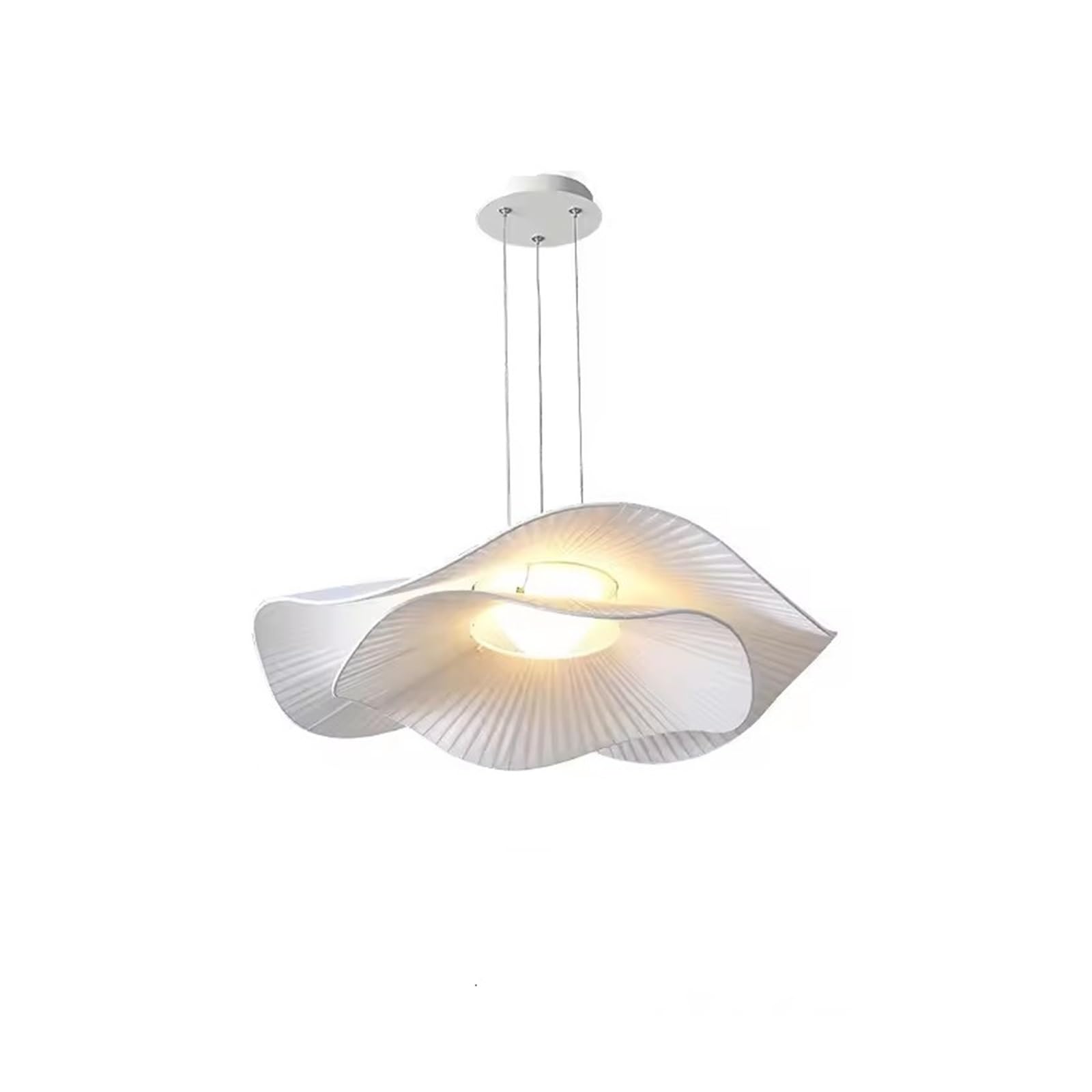 Lustre pour salon à LED intégrée en forme de feuille de lotus blanche