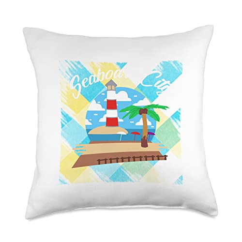 Seaboard City View Throw Pillow