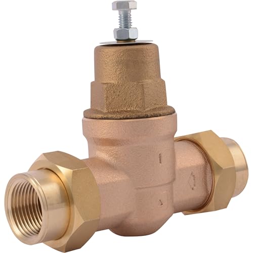 Cash Acme EB45 Pressure Regulating Valve, Double Union, 1 Inch NPT Female, Brass Top, 45 PSI, 23156-0045