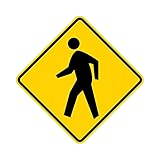 Municipal Supply and Sign Co Pedestrian Crossing Sign - 18 x 18 Inches - Highly Reflective 3M Sheeting for Enhanced Visibility and Safety, 10-Year Warranty