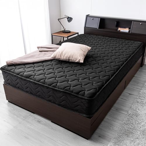 （20:00時点） タンスのゲン マットレス シングル 極厚22cm 線径2.3mm 高密度 528個 ポケットコイル 通気性 3Dメッシュ 二層ウレタン ニット生地 シックハウス対策済 ベッドマットレス ブラック 17800006(114350)