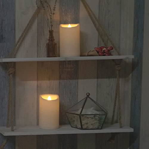Image of CANDLE CHOICE Outdoor Battery-Operated Flameless Candles with Remote Timer Waterproof Flickering Plastic Electric LED Pillar Lights for Lantern Patio Garden Wedding Halloween Christmas 3 inchx5 inch 2 Pack