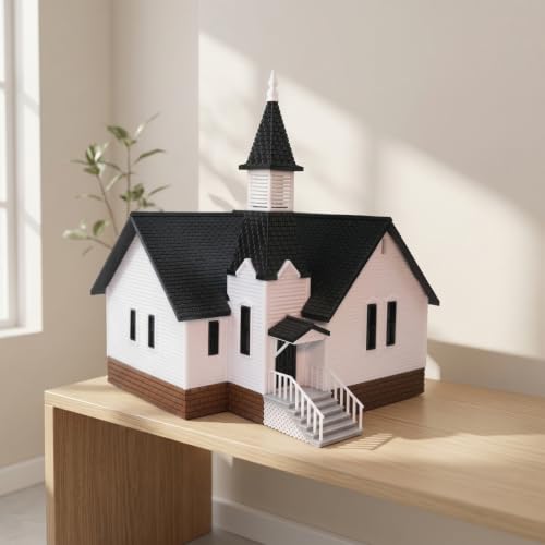 Iglesia Escala 1:64 maqueta de iglesia en miniatura compacta de alta fidelidad para coleccionistas 2