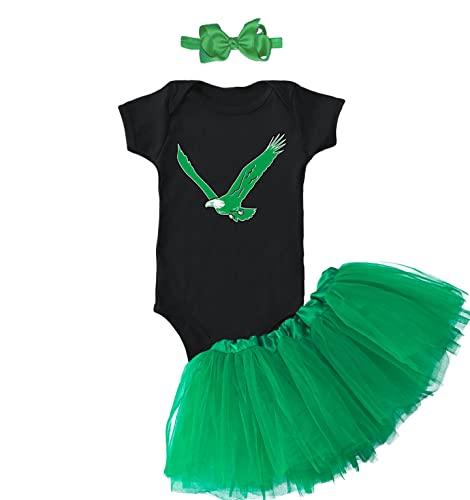 Image of Eagle - Philly Sports Baby Bodysuit + Tutu Skirt + Bow Headband Set