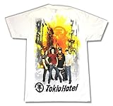 Type de col: Col V Tokio Hotel Burning City White T Shirt New Band Merch