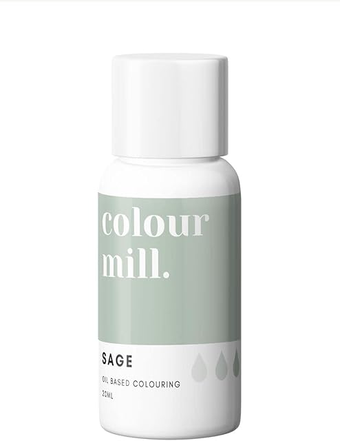 COLOUR MILL Oil Based Food Colouring 20ml Colours all Icings, Chocolate, Dough and more (Sage)